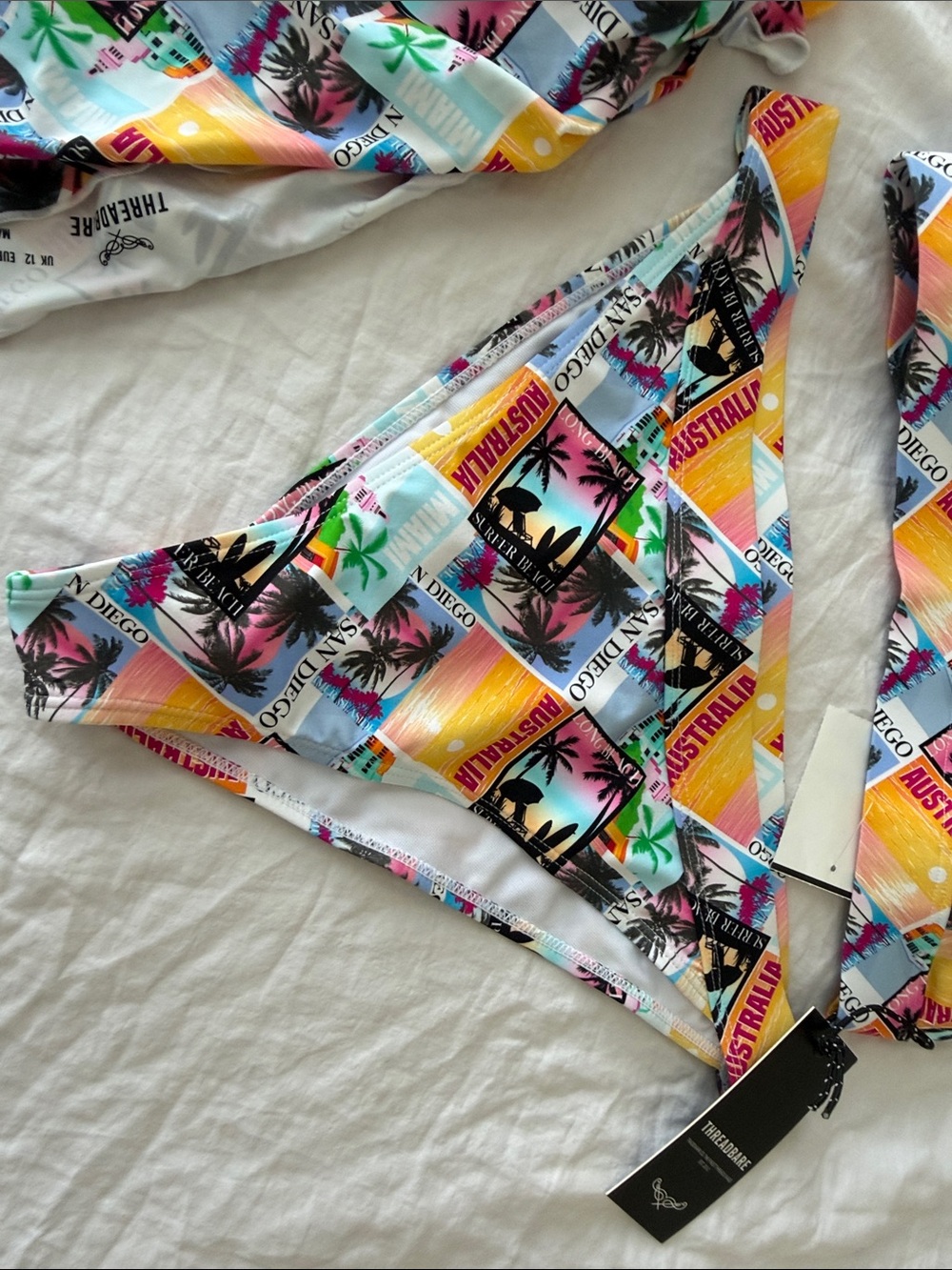 Threadbare Multicolor Graphic Triangle Bikini - Picture 10 of 12